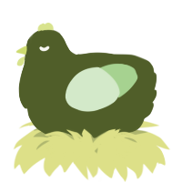 A olive and gluppy chicken