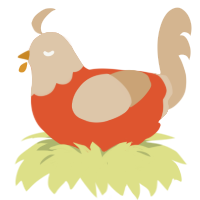Turkey Gravy, a vermilion and beige chicken with a head pattern