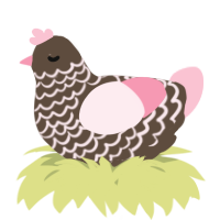 A bark and rose chicken with a lace pattern