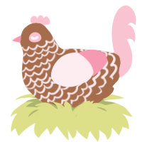 Chocolat Rose, a brown and rose chicken with a lace pattern