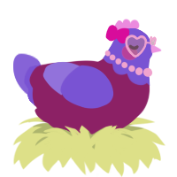 A spring and chartreuse chicken with a head pattern