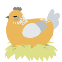 A honey and mist chicken with a neck-speckle pattern