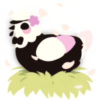 A black and lavender chicken with a head pattern