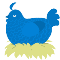 A sapphire chicken with a lace pattern