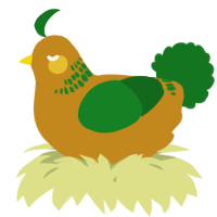 A ochre and leaf chicken with a neck-band pattern