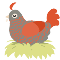 A ash and vermilion chicken with a lace pattern