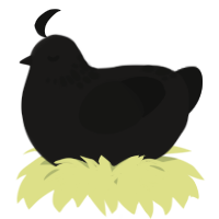 A sable and black chicken with a neck-speckle pattern