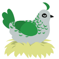 Arashi, a silver and viridian chicken with a half-lace pattern