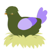 A olive and lilac chicken