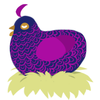 Butterfly Pea, a navy and plum chicken with a double-lace pattern