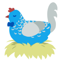 A sky and silver chicken with a half-lace pattern