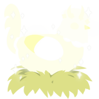 A white chicken with a head pattern