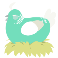 A mint and white chicken with a neck-band pattern