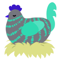 A ash and crimson chicken with a bar pattern