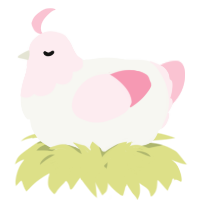 A white and rose chicken with a head pattern