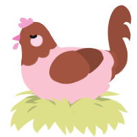 A rose and russet chicken with a head pattern