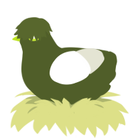 Uranium, a olive and white chicken