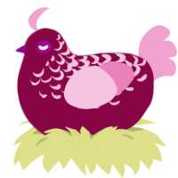 mixed berry, a maroon and pink chicken with a half-lace pattern