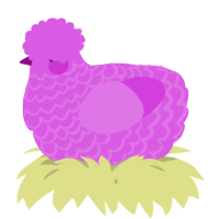 A orchid chicken with a lace pattern