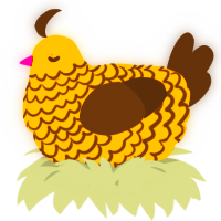 A honey and bark chicken with a lace pattern