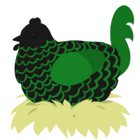 A sable and leaf chicken with a lace pattern