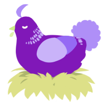 A violet and lilac chicken with a neck-band pattern