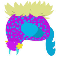 A amethyst and cerulean chicken with a speckle pattern