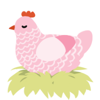 A rose chicken with a lace pattern