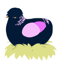A tumblr and lavender chicken with a neck-band pattern