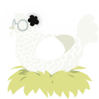 A white chicken with a lace pattern