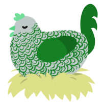 beauty from ugliness, a silver and leaf chicken with a double-lace pattern