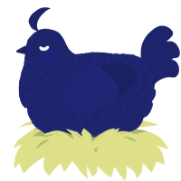 A navy chicken with a lace pattern