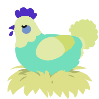 A mint and lemon chicken with a head pattern