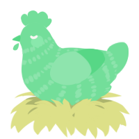 A spring chicken with a bar pattern