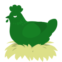 A leaf chicken with a neck-speckle pattern