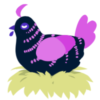 A tumblr and orchid chicken with a half-bar pattern