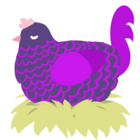 A overcast and amethyst chicken with a lace pattern