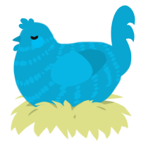 A cerulean chicken with a bar pattern