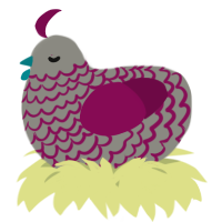 A ash and wine chicken with a lace pattern