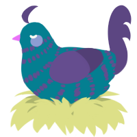 A sea and overcast chicken with a bar pattern