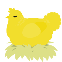 A yellow chicken with a neck-band pattern