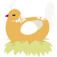 Hunaja, a honey and white chicken with a neck-speckle pattern