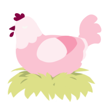 A rose chicken with a head pattern