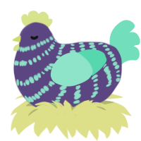 Zombie Chew, a overcast and mint chicken with a bar pattern