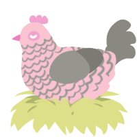 A rose and ash chicken with a lace pattern