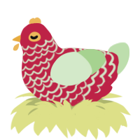 (unnamed), a crimson and gluppy chicken with a lace pattern