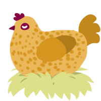 A honey and ochre chicken with a speckle pattern