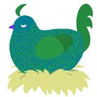 Prismarine, a sea and viridian chicken with a double-lace pattern