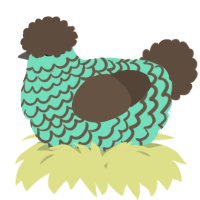 A mint and bark chicken with a lace pattern