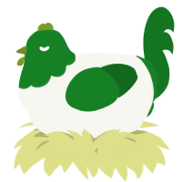 A white and leaf chicken with a head pattern